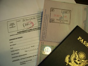 Rubber stamps on official documents