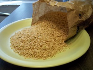 Brown rice in bulk from the Bio store