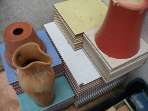 Tiles waiting to be installed