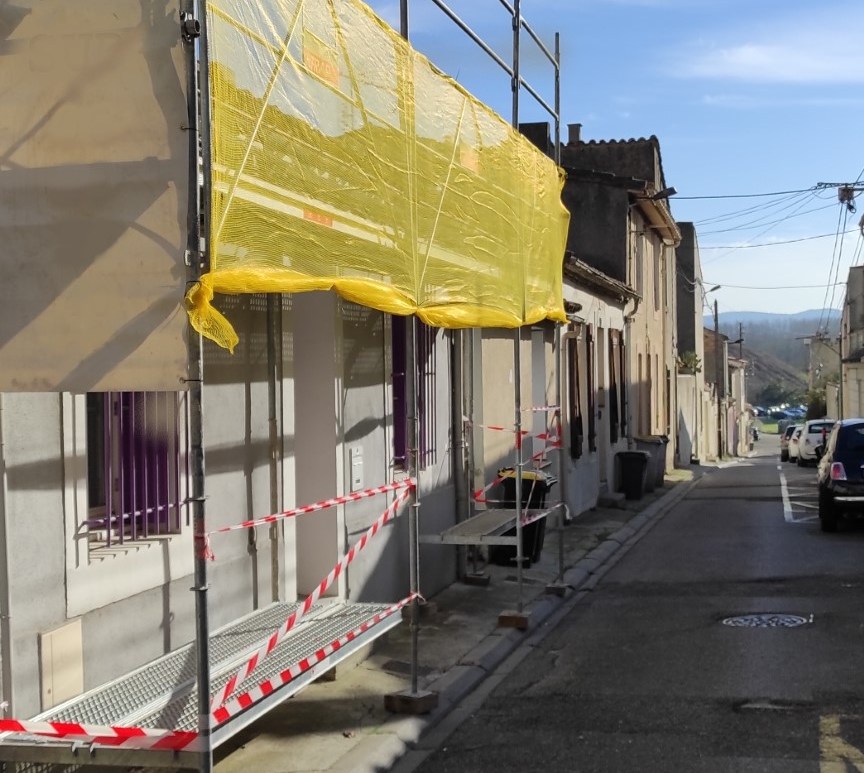 Scaffolding installed