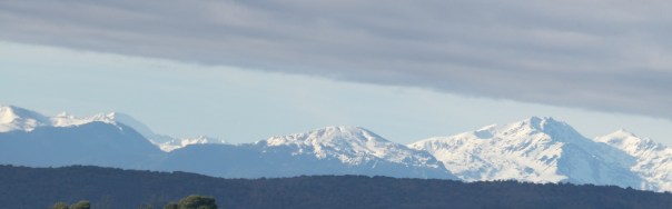 A view of the Pyrenees from the roof